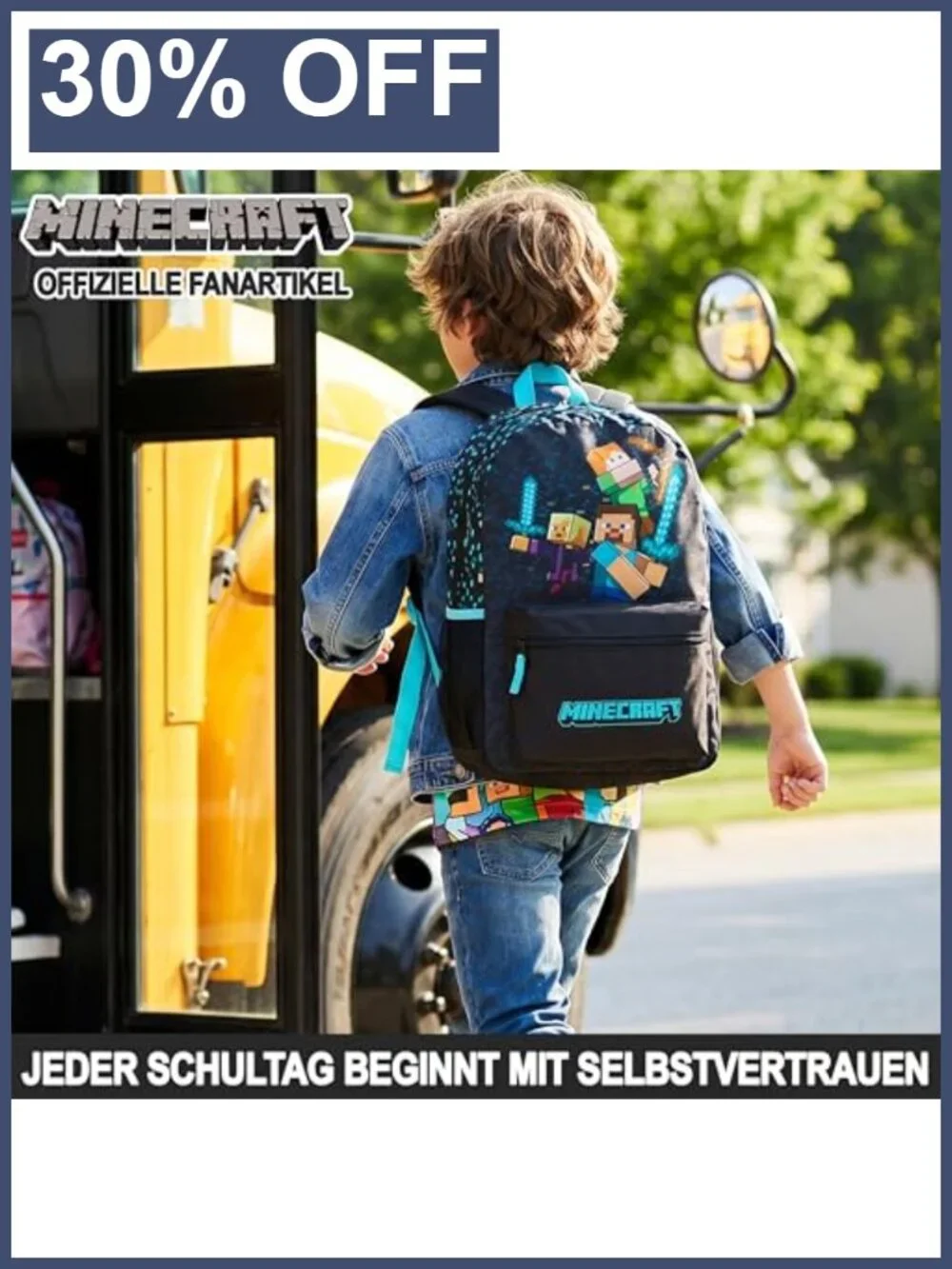 Minecraft Creeper Kids Backpack - Lightweight School Bag with Padded Straps